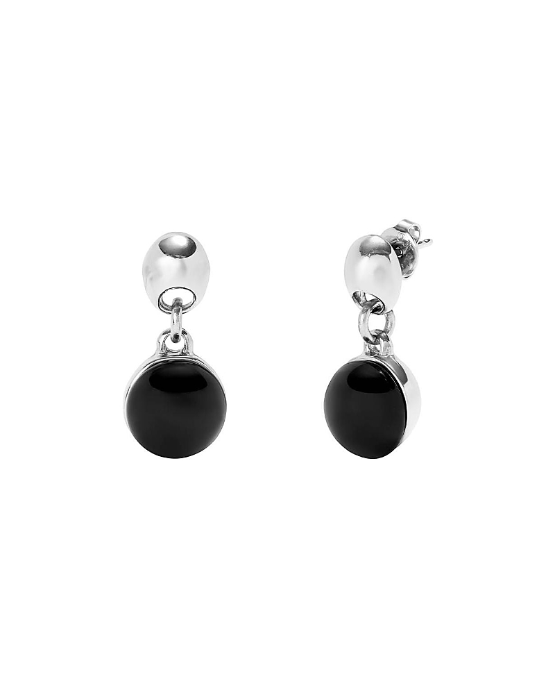 Unode50 Black Murano Glass Earrings In Silver