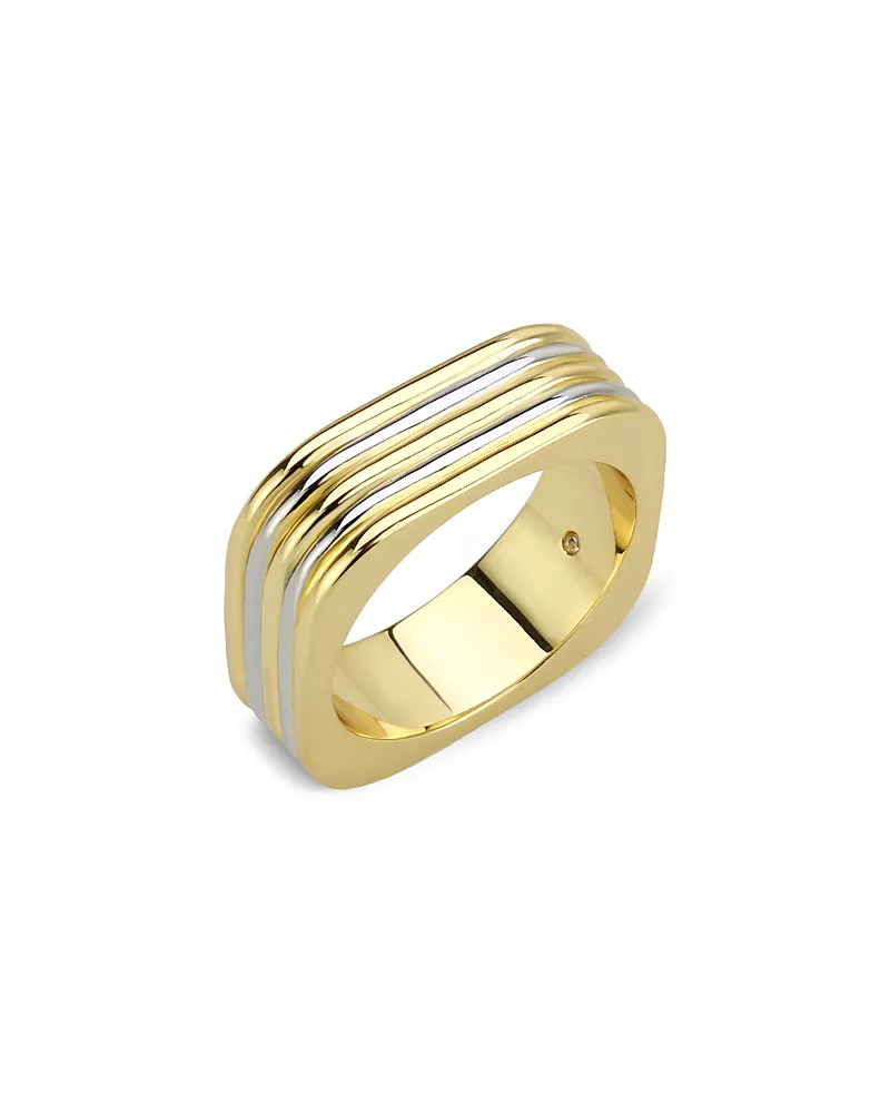 Aqua Faux Square Stack Ring - Exclusive