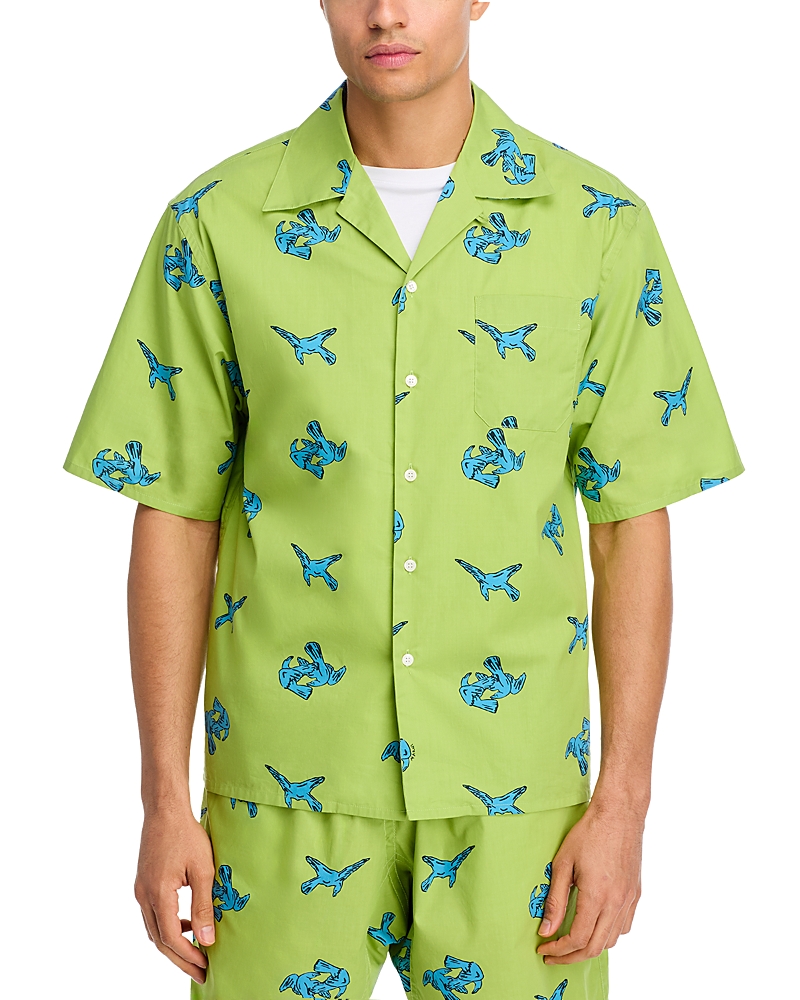 Marni Printed Short Sleeve Button Front Camp Shirt In Multi