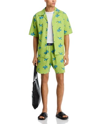 Printed Short Sleeve Button Front Camp Shirt