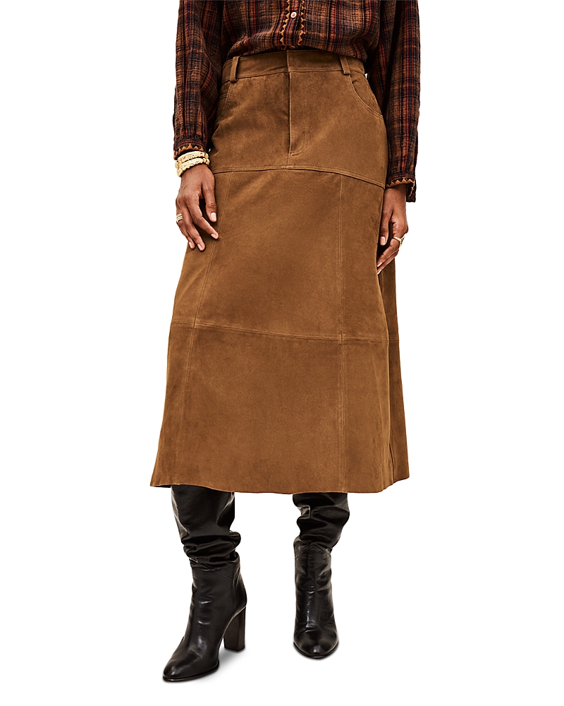 Ba&sh Massia Panelled Midi Skirt In Brown