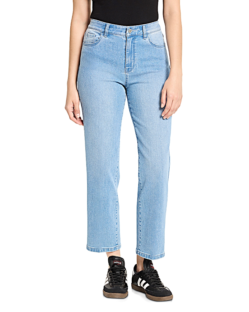 Nic + Zoe Nic+zoe High Rise Straight Leg Jeans In Silverstone In Blue