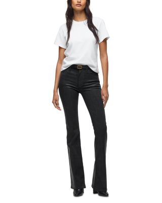 Barbara High Rise Bootcut Jeans in Black Snake