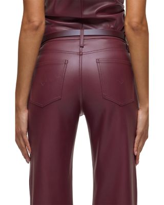Rosie High Rise Wide Leg Faux Leather Jeans in Port Royal