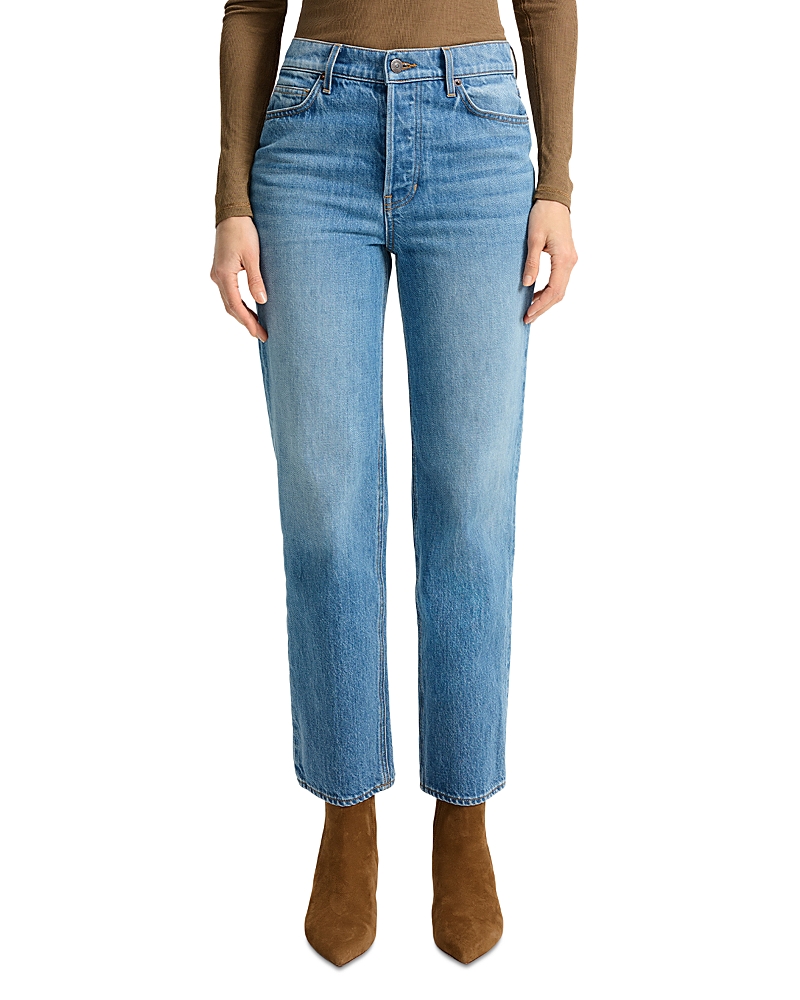 Veronica Beard Leah Mid Rise Straight Jeans In Lakeshore In Blue