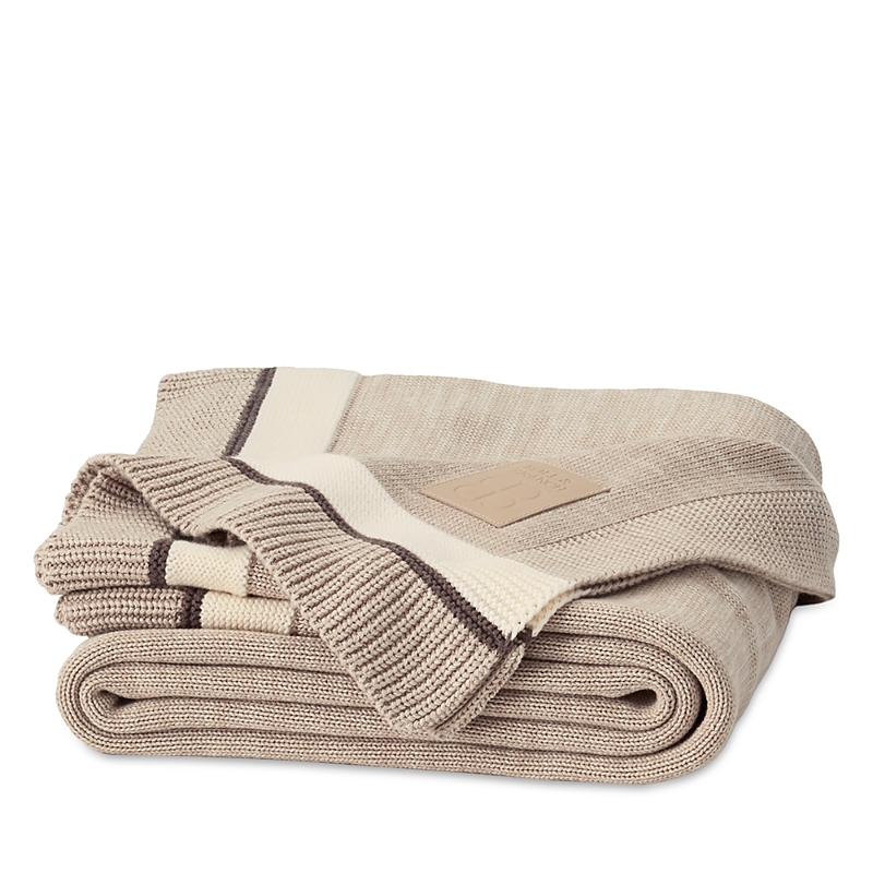 Boll & Branch Court Knit Throw Blanket In Brown