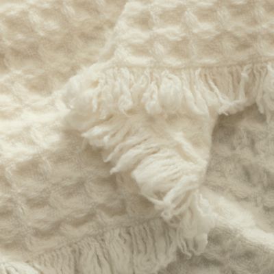 Heirloom Waffle Merino Bed Blanket, Full/Queen