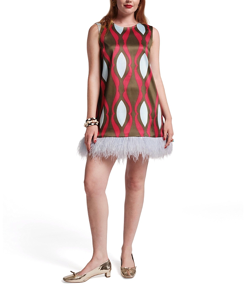 Frances Valentine Darcy Shift Dress Lava Geo In Red