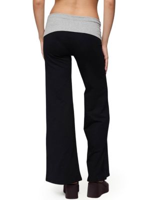 Edikted Wide Leg Contrast Fold Over Pants
