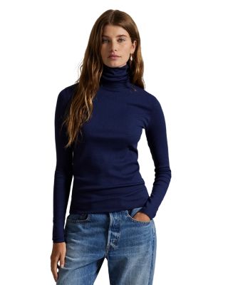 Stretch Blend Turtleneck Sweater