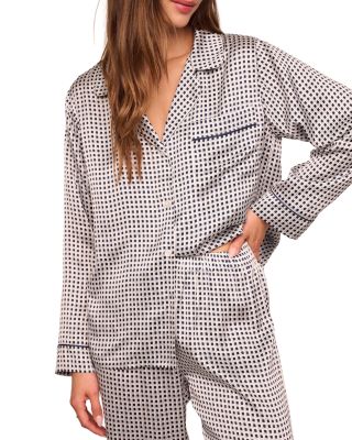 Inez Printed Washable Silk Long Pajama Set