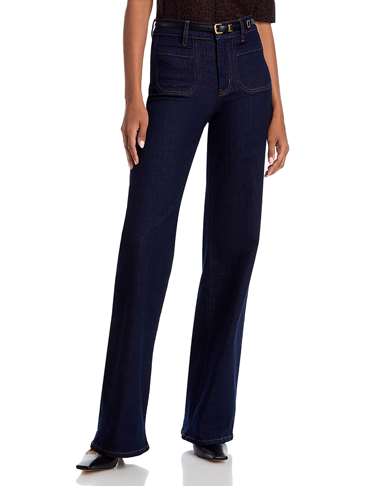 Frame Le Slim Palazzo Modernist Pocket High-rise Wide-leg Jeans In Blue
