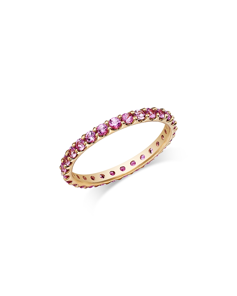 Bloomingdale's Fine Collection Pink Sapphire Stacking Eternity Band In 14k Yellow Gold In Pink
