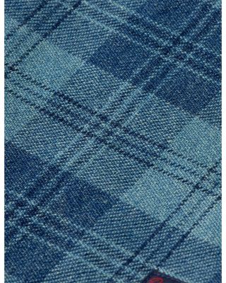 Boys' Denim Washed Checked Overshirt - Little Kid, Big Kid