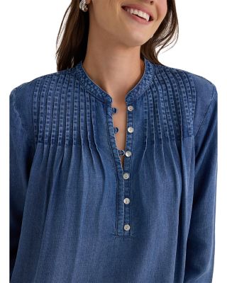 Long Sleeve Pintuck Blouse