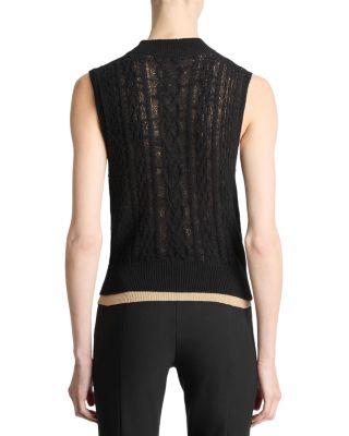 Sleeveless Cable Knit Top