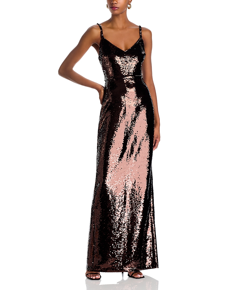 L Agence L'agence Karma Sequin Maxi Dress In Black