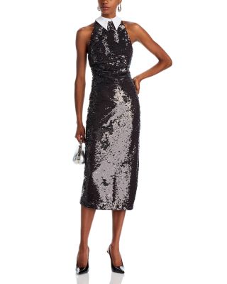 Lilith Sequin Contrast Collar Dress