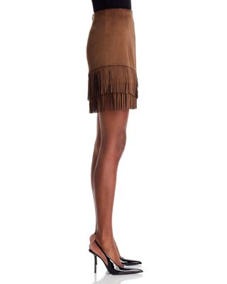 Lyle Faux Suede Fringe Mini Skirt