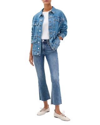 Flexi Peyton High Rise Ankle Bootcut Jeans in Washed Stone Black