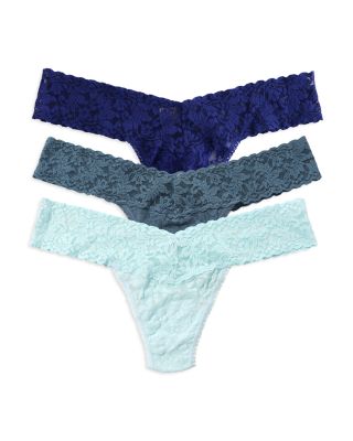 Signature Lace Low Rise Thongs, Set of 3