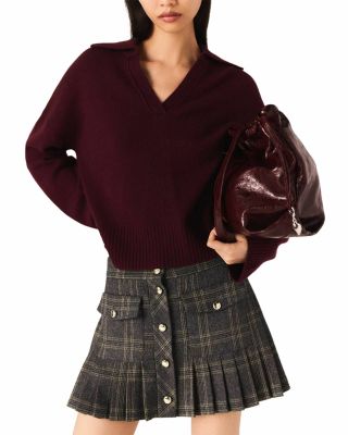 Short Pleated Checked Skirt