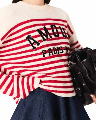 Striped Rib Knit Sweater