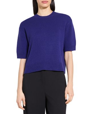 Cashmere Cropped Short Sleeve Sweater