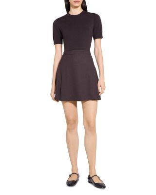 Deep Pleat Combo Mini Dress