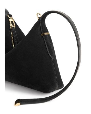 Bevel Suede Convertible Wristlet in Black