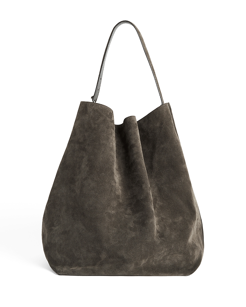 Totême Belted Suede Tote In Neutral