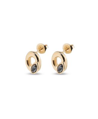  Oval Crystal Stud Earrings
