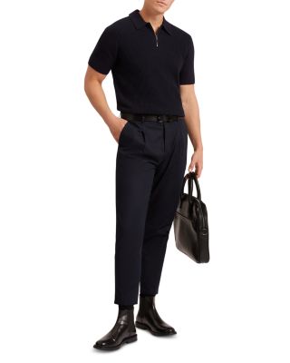 Jaylon Waffle Stitch Zip Polo