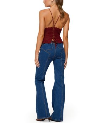  Delila Crochet V Neck Top