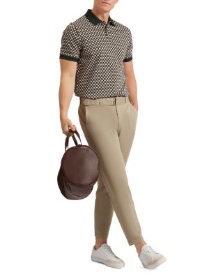 Ernist Short Sleeve Geo Jacquard Cotton Polo