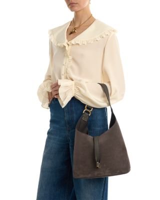 Marcie Small Suede Hobo Bag