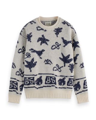 Jacquard Extra Dropped Shoulder Sweater