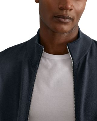 Hampshire Long Sleeved Merino Wool Zip Through Funnel Neck Shirt