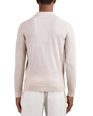 Trafford Long Sleeved Half Button Merino Wool Polo