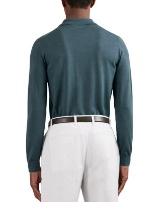 Trafford Long Sleeved Half Button Merino Wool Polo