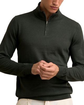 Blackhall Long Sleeved Half Zip Funnel Neck Merino Wool Sweater