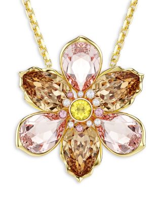 Idyllia Pendant Brooch Necklace, 25.6-29.5"