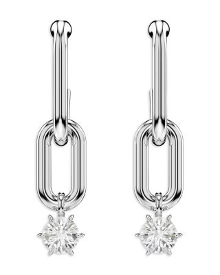Constella Crystal Charm Link Drop Earrings