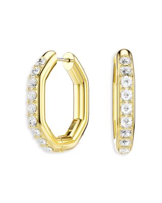 Dextera Pav&eacute; Crystal Geometric Hoop Earrings