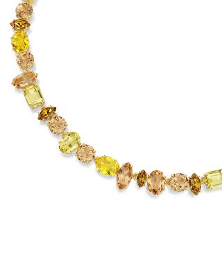 Gema Mixed Cut Crystal Tennis Necklace, 14.12"-15.5"