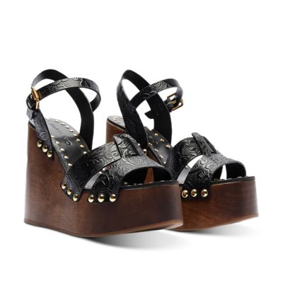 Women's Embossed Wedge Sandals