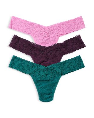Signature Lace Low Rise Thong, Pack of 3
