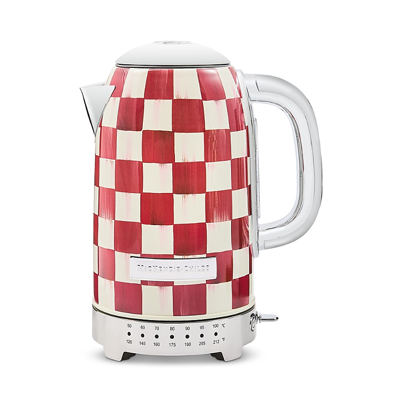 Mackenzie-childs Mackenzie Childs Courtly Check Electric Kettle In Red