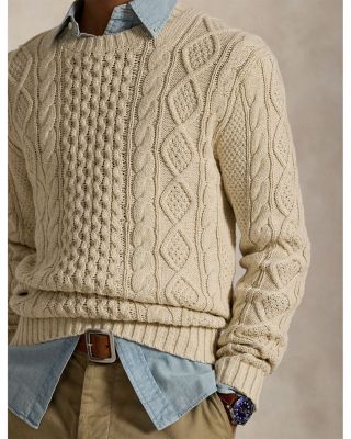 Cotton Cable Knit Crewneck Sweater
