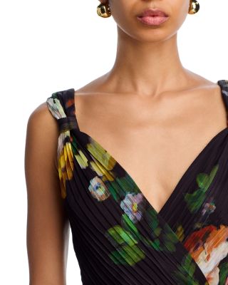Pleated Floral Sleeveless Guest of Maxi Dress - Exclusive